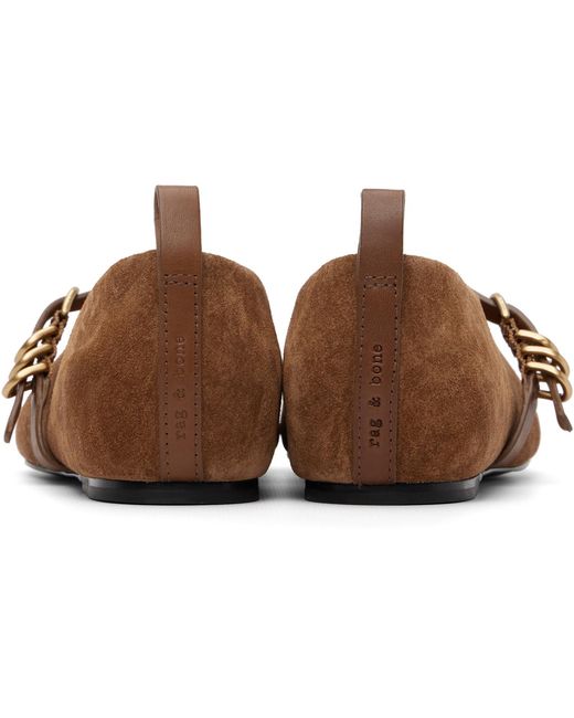 Rag & Bone Black Tan Spire Suede Mary Jane Flats
