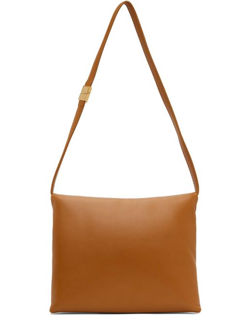 Marni Brown Orange Prisma Pouch Bag