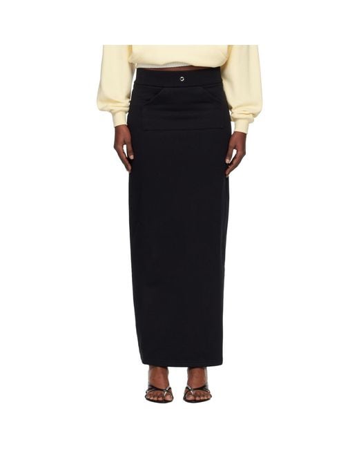 Coperni Black Jogging Midi Skirt