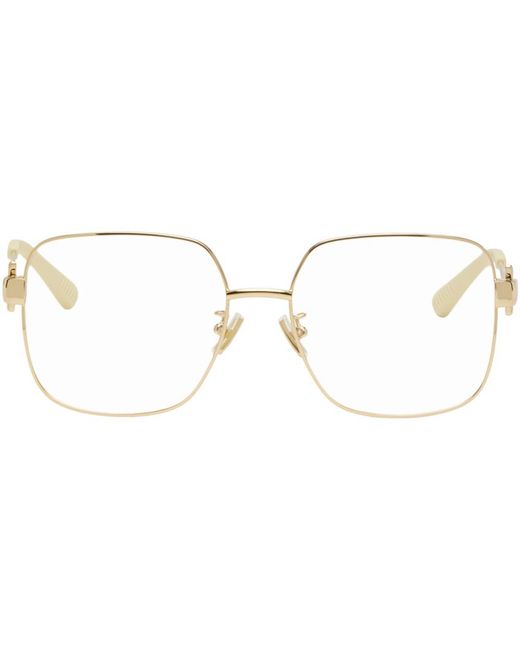 Bottega Veneta Black Gold Square Glasses for men