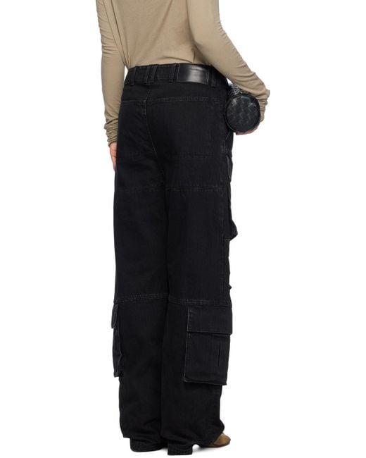 Entire studios Heavy Denim Cargo Pants in Black | Lyst
