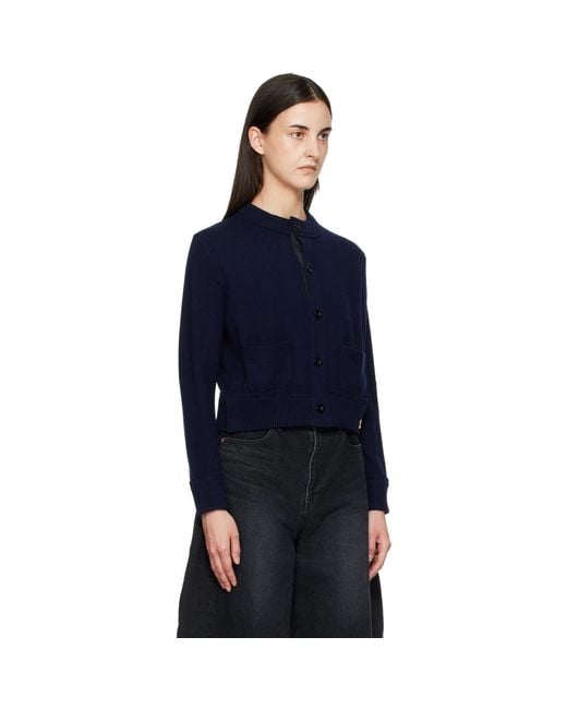 Sacai Blue Wool Knit Cardigan