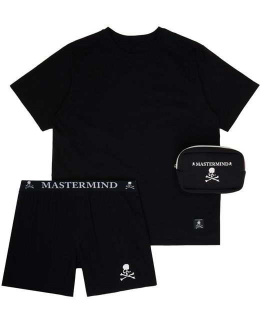 MASTERMIND WORLD Black Briefs & T-Shirt Set for men