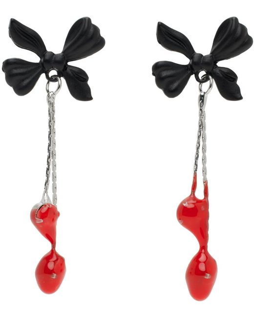 OTTOLINGER Red Dipped Ribbon Earrings