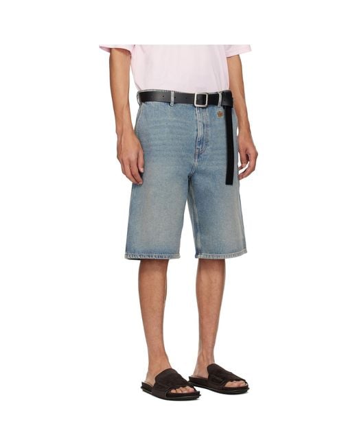 Courreges Blue Hammer Denim Shorts for men