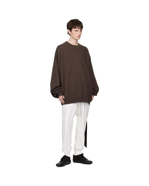 Rick Owens Brown Temple Hun Crewneck Sweatshirt for men