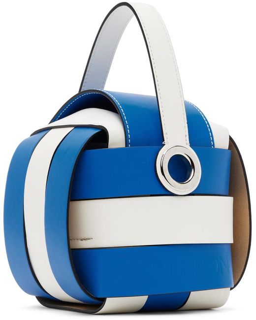 J.W. Anderson Blue & White Knot Top Handle Bag