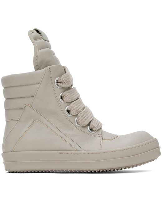 Rick Owens Gray Off-white Geobasket Sneakers for men