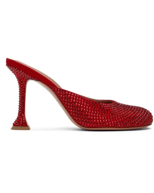 AMINA MUADDI Red Iris Crystal Heels