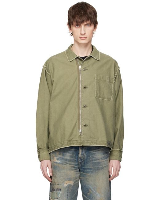 【新品L】NEIGHBORHOOD UNTRIMMED ZIP SHIRT LS Neighborhood Untrimmed Zip Ls Shirt in Green for Men | Lyst