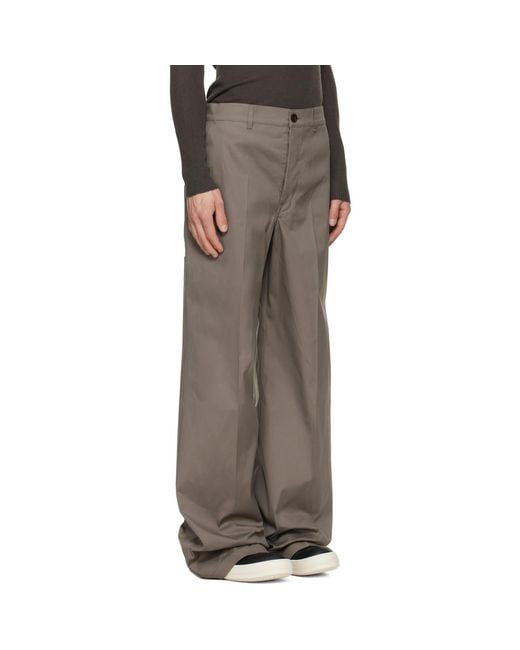 Rick Owens Brown Tower Work Trousers for men