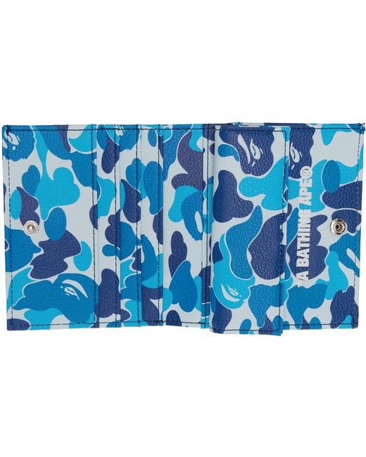 Portefeuille bleu à motif camouflage abc A Bathing Ape pour homme en coloris Blue