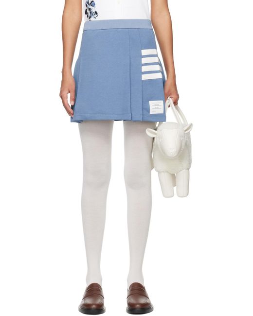 Thom Browne Blue 4-Bar Miniskirt