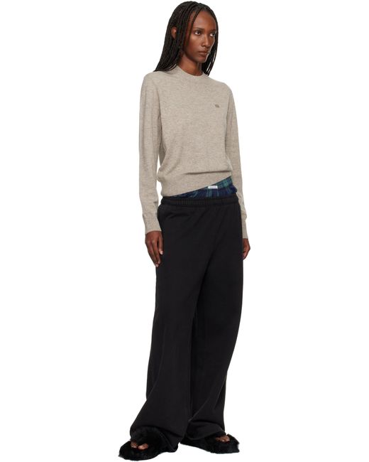 Pull Taupe À Col Ras Du Cou Acne en coloris Black