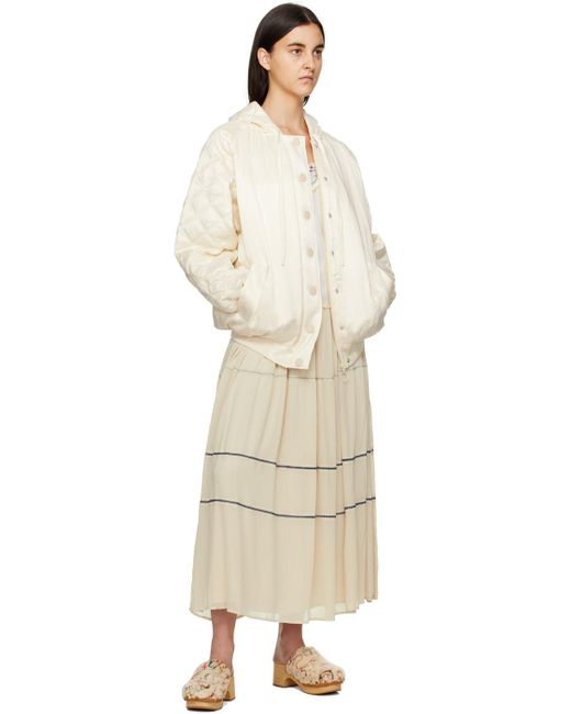 See By Chloé Natural Off-white Embroidered Maxi Skirt