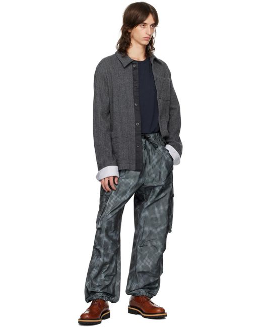 Dries Van Noten Black Printed Cargo Pants for men