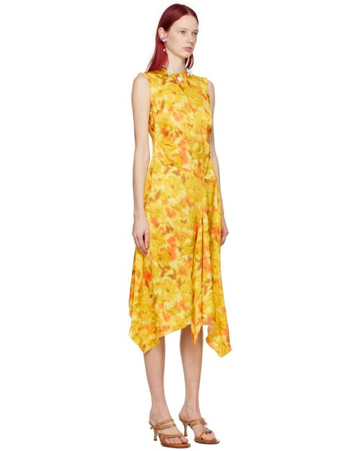 Acne Yellow Sleeveless Midi Dress