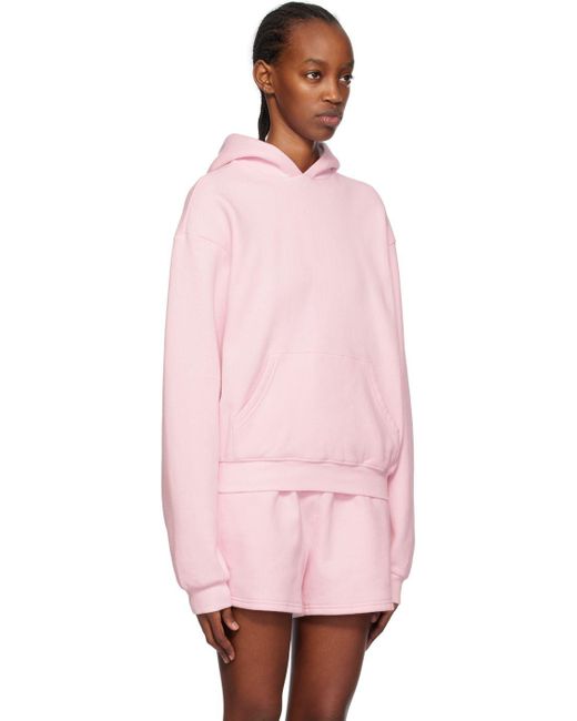 Skims Pink Cotton Fleece Classic Hoodie Lyst