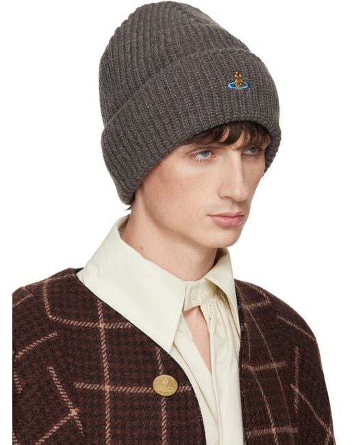 Vivienne Westwood Brown Sporty Beanie for men
