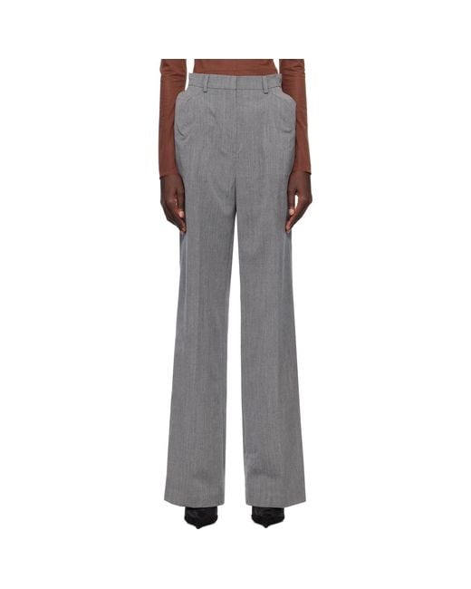 Pushbutton Black Shoulder Puff Trousers