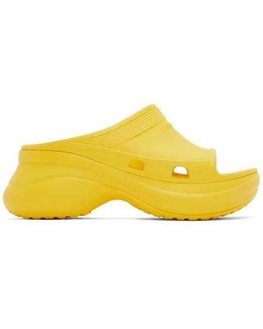 yellow balenciaga crocs