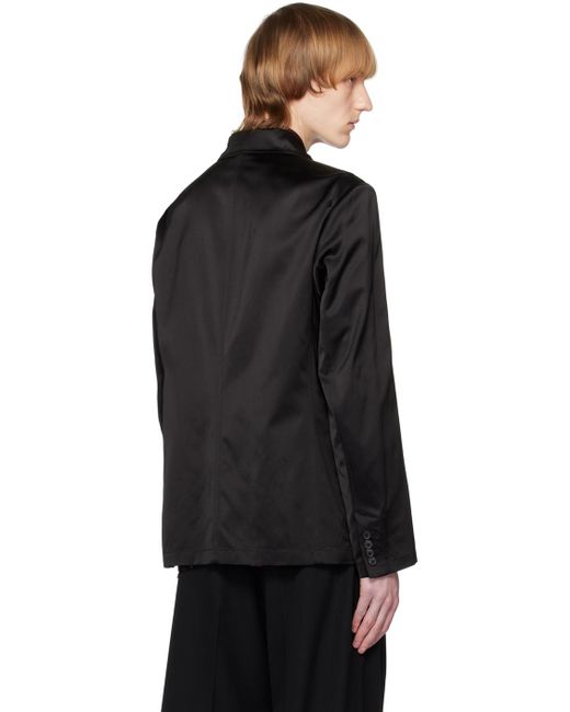 Dries Van Noten Black Spread Collar Jacket for men