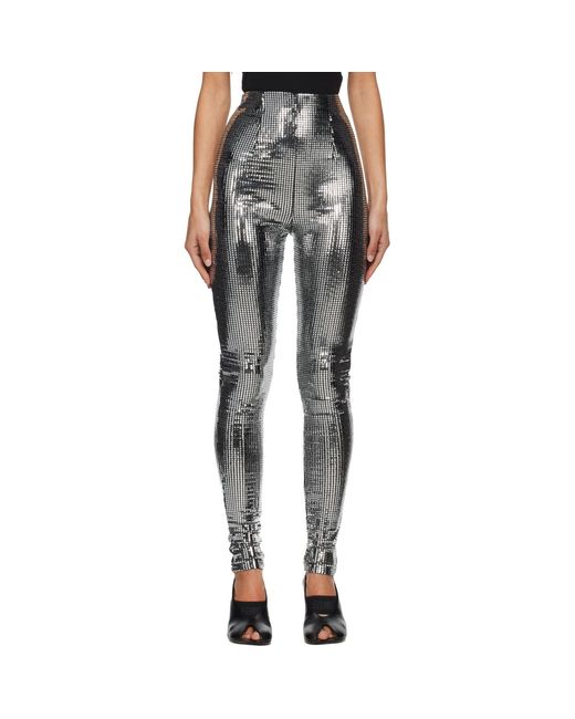 MM6 by Maison Margiela Black Metallic Leggings