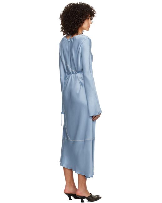 Acne Black Blue V-neck Maxi Dress