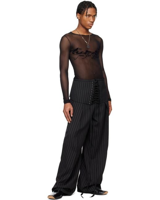 Jean Paul Gaultier Black 'The Flocked Tattoo Ruban' T-Shirt for men