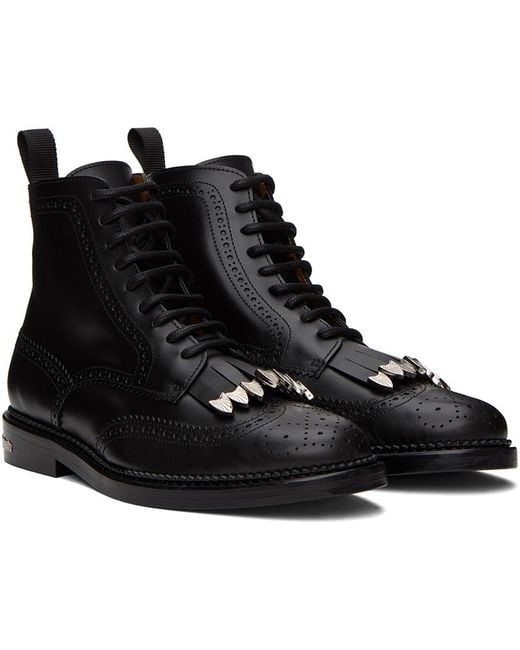 Toga Virilis Black Fringed Boots for men