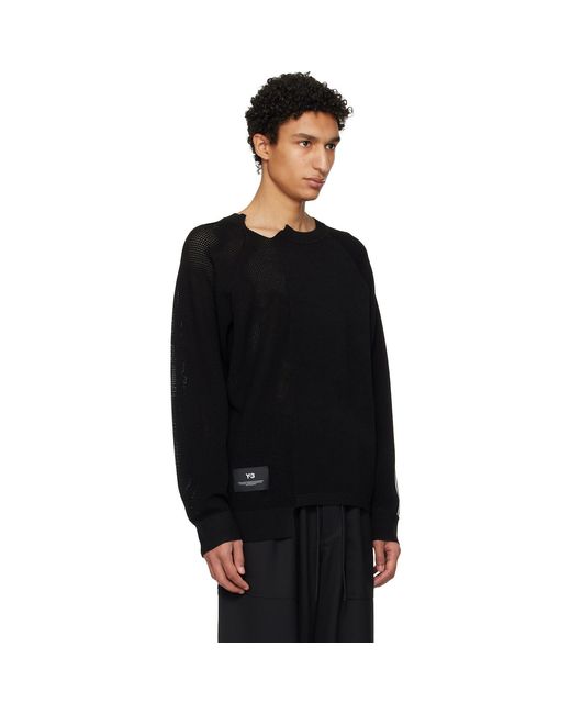 Y-3 Black Logo Knit Sweater for men