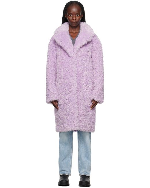 Stand Studio Multicolor Purple Camille Cocoon Faux-fur Coat