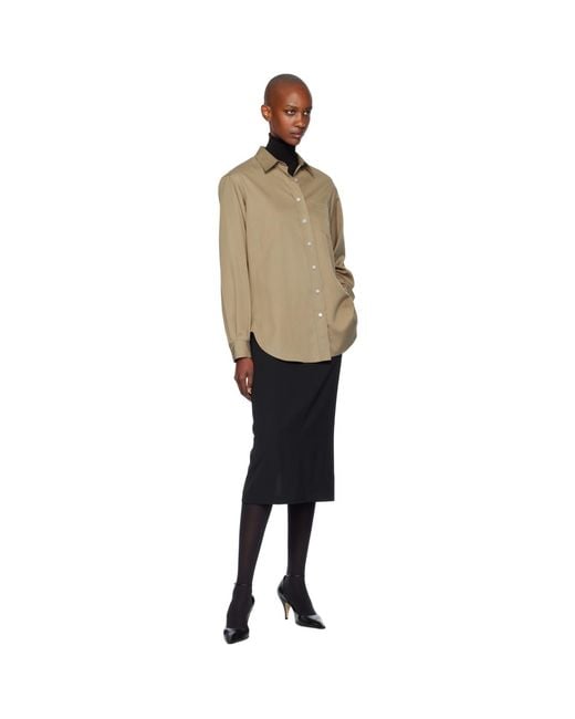 The Row Black Viscose-Wool Blend Midi Skirt