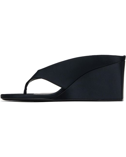 Alaïa Black Cube Thong Mule Sandals