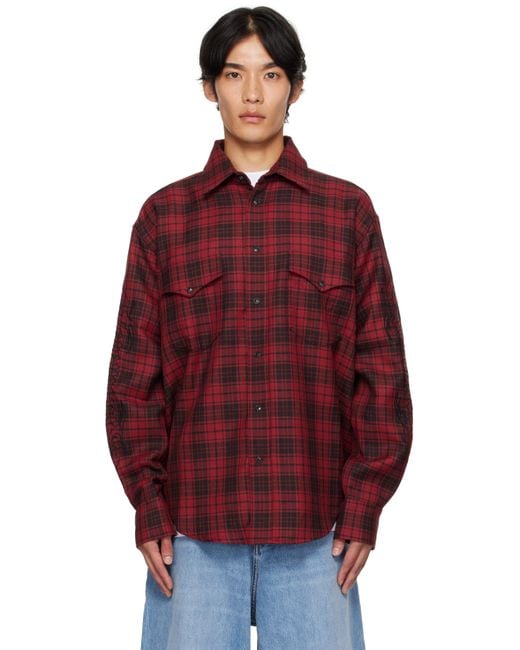 Vetements Plaid Embroidered Shirt for men