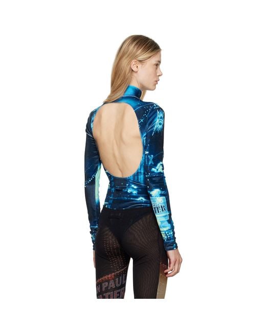 Jean Paul Gaultier Blue 'The Velvet Pigalle' Bodysuit