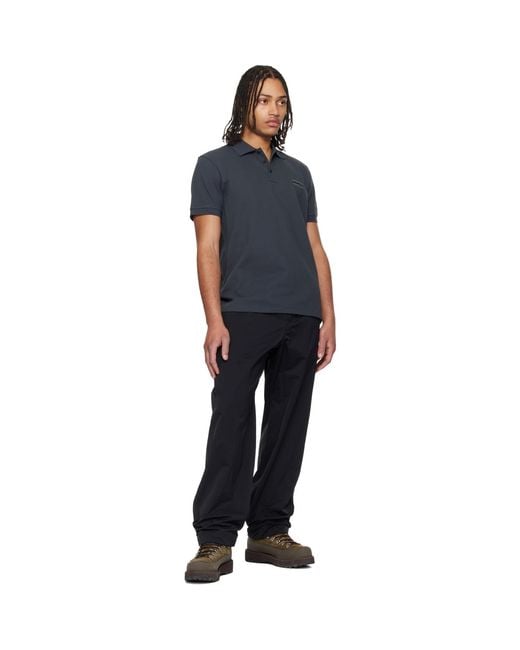 Moncler Black 'Matt' Logo Short Sleeve Polo for men