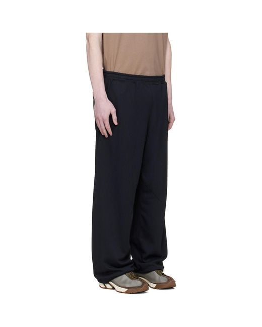 Nanamica Black Polyester Pile Sweatpants for men