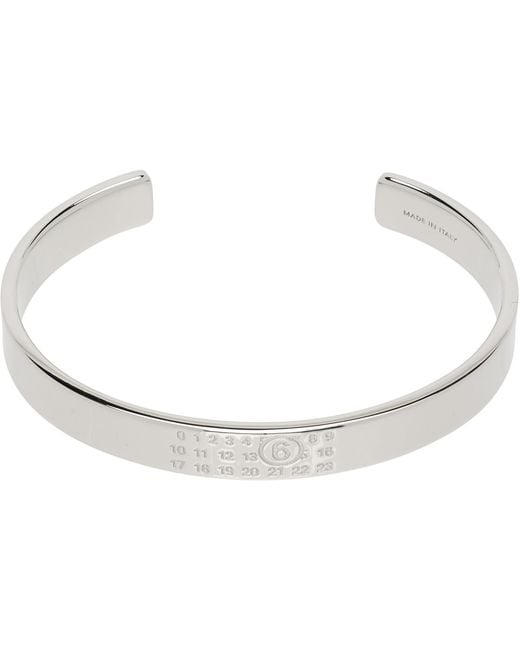 MM6 by Maison Margiela Black Numerical Minimal Signature Cuff Bracelet