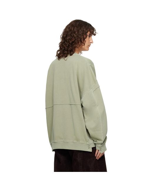 Martine Rose Gray Zip Up Crew Sweatshirt