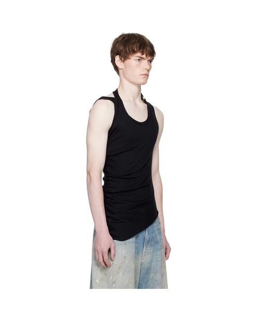 Jean Paul Gaultier Twisted Double Layered Tank Top in Black for