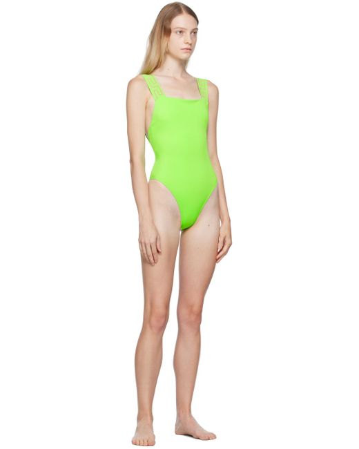 Versace Green Greca Swimsuit