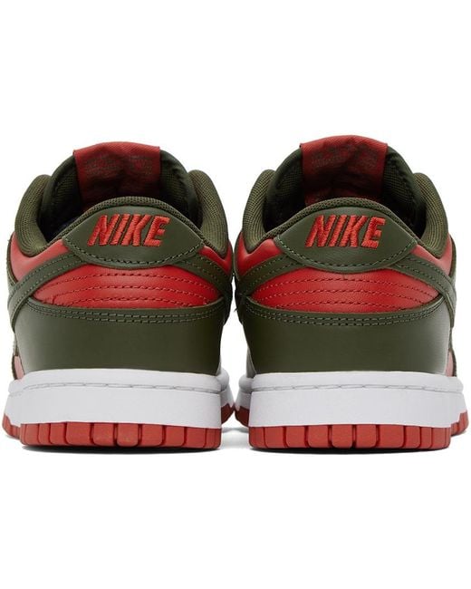 Nike Black Red & Khaki Dunk Low Retro Sneakers for men
