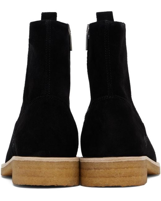 Represent Black Crepe Chelsea Boots for men