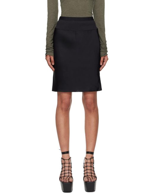 Rick Owens Black Concordians Short Bias Miniskirt