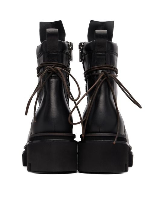 Rick Owens Black Tower Low Army Bogun Boots for men