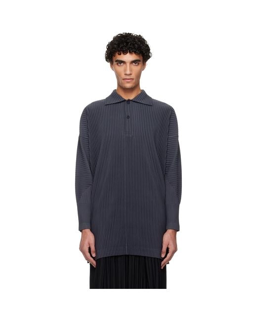 Homme Plissé Issey Miyake Blue Monthly Colors December Polo for men