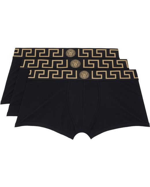 Versace Black Three-Pack Cotton-Jersey Boxer Briefs for men