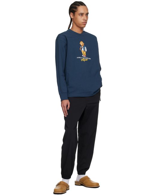 Aape By A Bathing Ape Black 'Aape Now' Woven Sweatpants for men