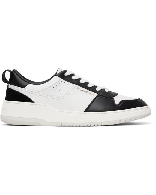 Ferragamo Black Suede Patch Skate Sneakers for men